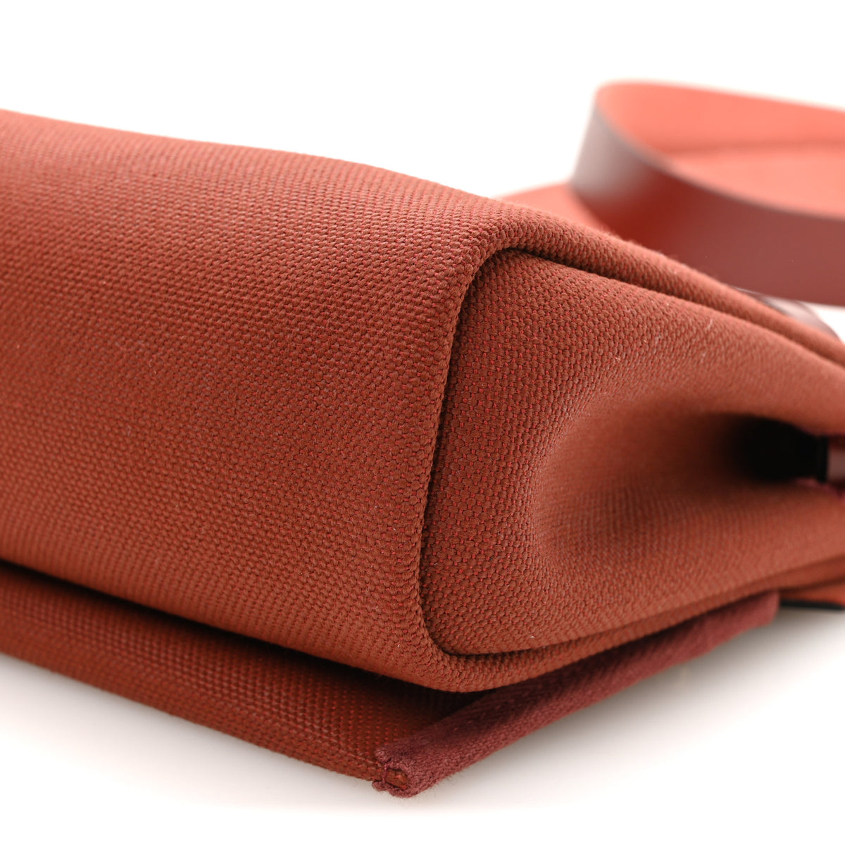 Hermes Military Toile Vache Hunter Herbag Zip Retourne 20 Rouge H 10 of 10