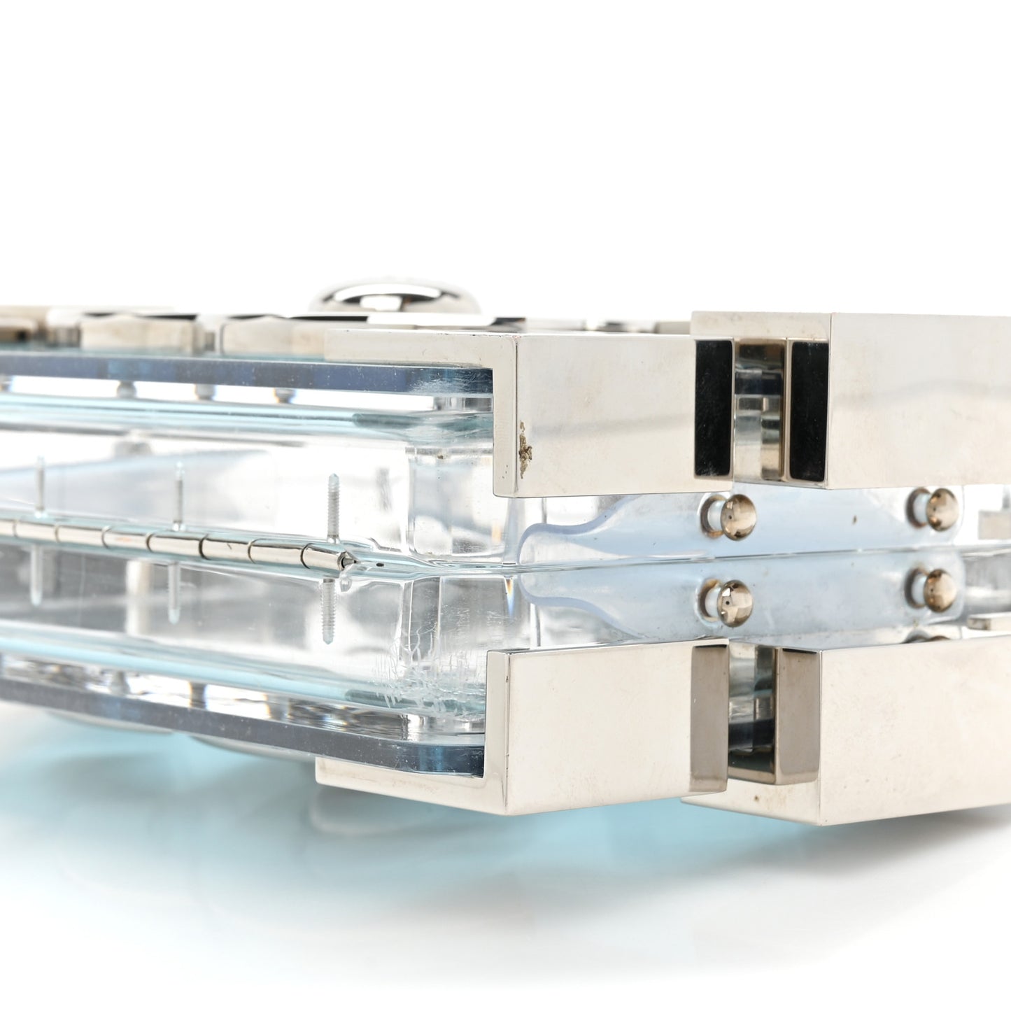 Plexiglass Boy Brick Lego Clutch Blue Silver