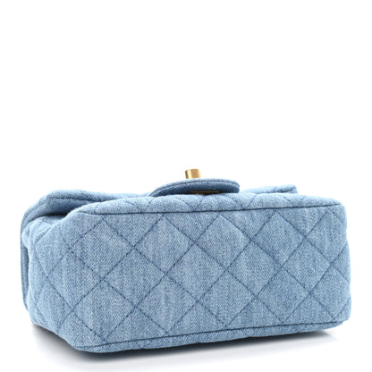 Chanel Denim Quilted Mini Pearl Crush Flap Blue 4 of 9