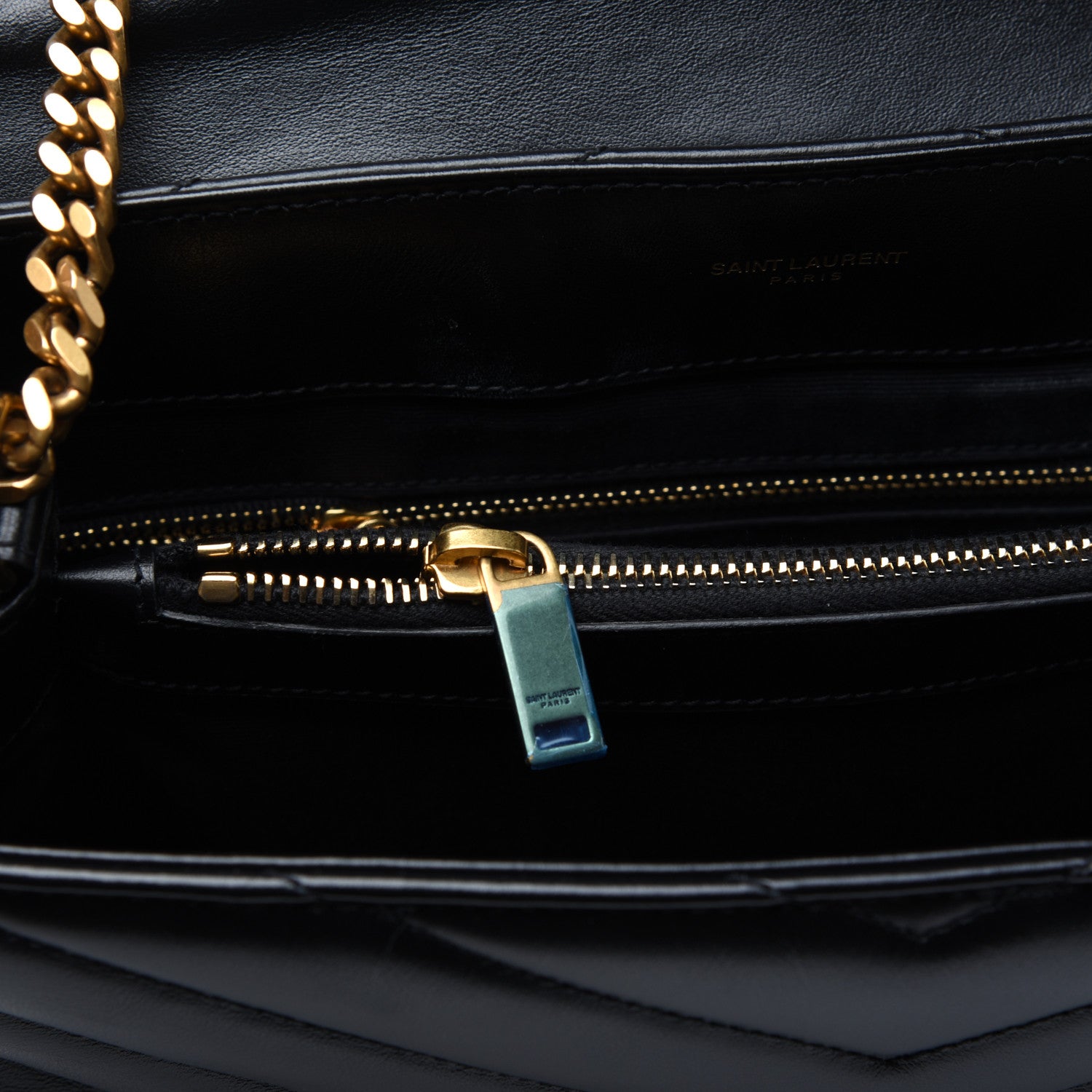 Saint Laurent Calfskin Y Quilted Monogram Medium Loulou Chain Satchel Black 14 of 19