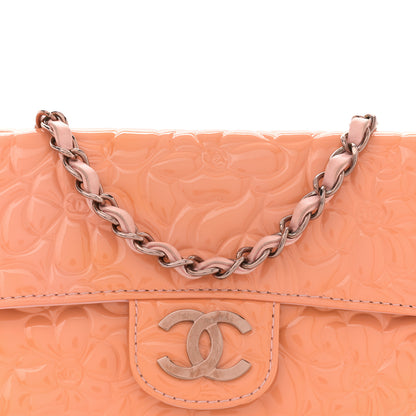 Chanel Patent Calfskin Camellia Embossed Flap Pochette Pink 8 of 13