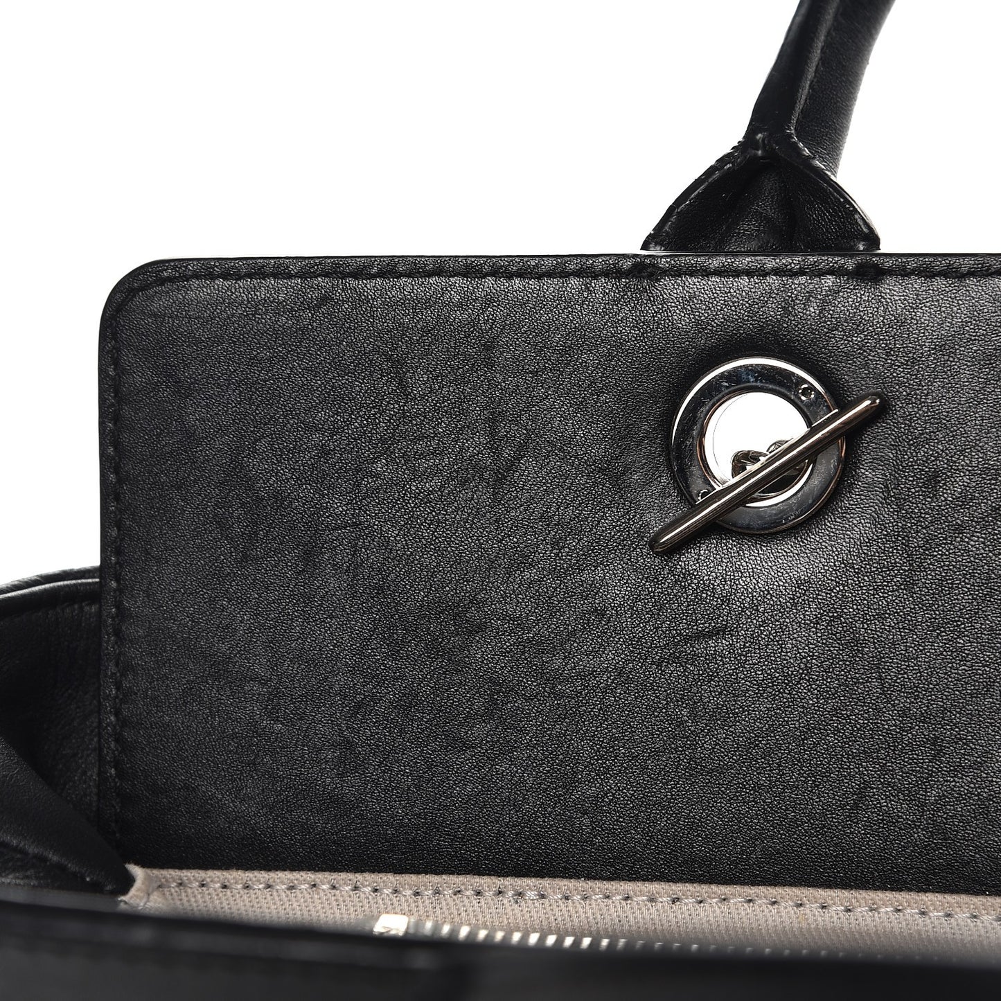 Aged Calfskin Quilted Be CC Tote Black