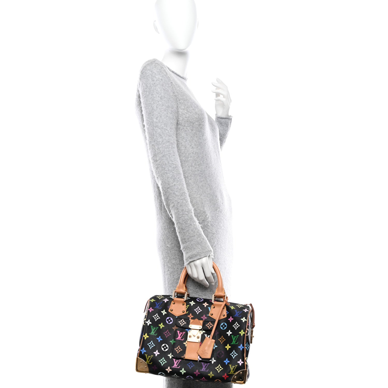 Louis Vuitton Monogram Multicolor Speedy 30 Black 2 of 9