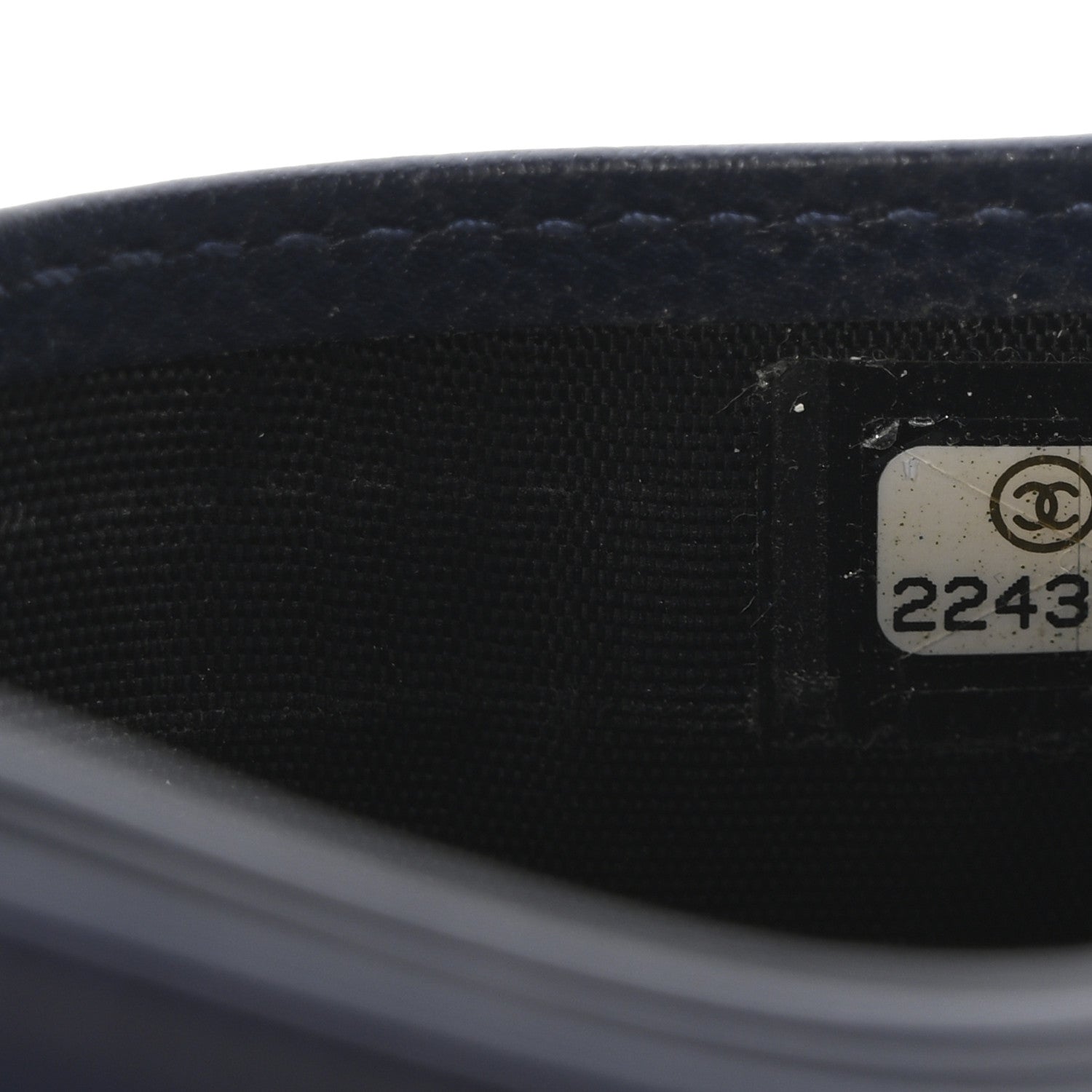 Chanel Caviar Chevron Quilted Card Holder Navy Blue 8 of 12