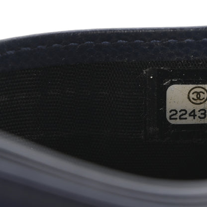 Chanel Caviar Chevron Quilted Card Holder Navy Blue 8 of 12