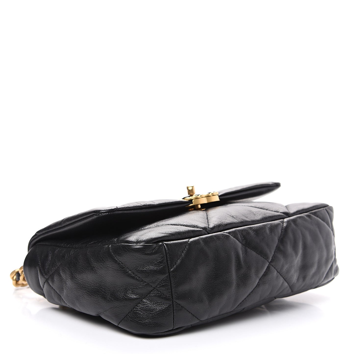 Lambskin Quilted Medium 19 Flap Black