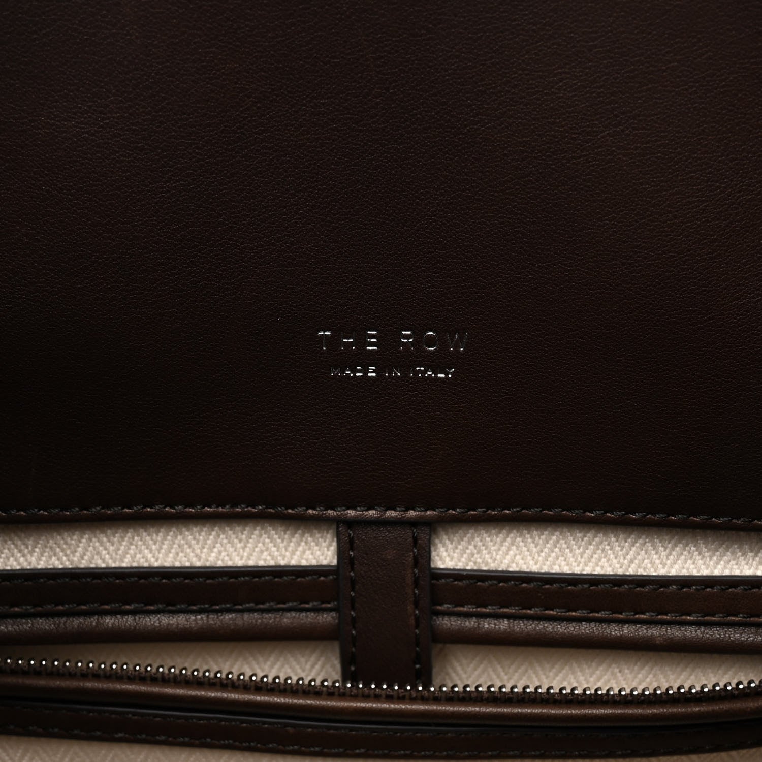 The Row Polished Saddle Calfskin Soft Margaux 15 Deep Brown 6 of 10