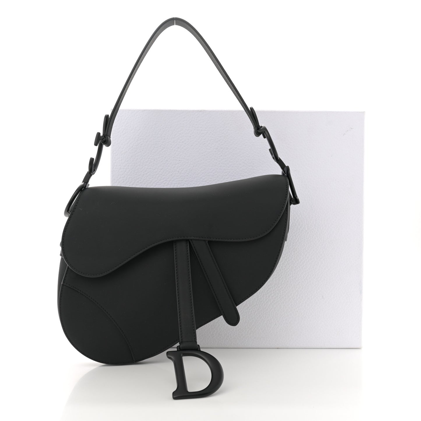 Ultra Matte Calfskin Saddle Bag Black
