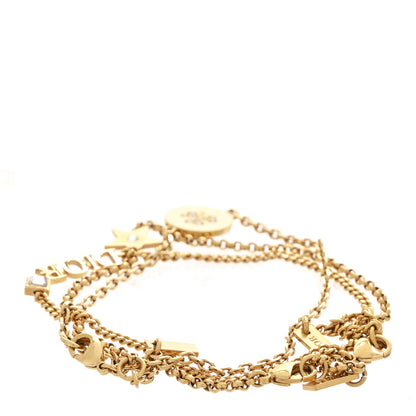 Christian Dior Crystal Logo Charms Bracelet Set of 3 Gold 3 of 4