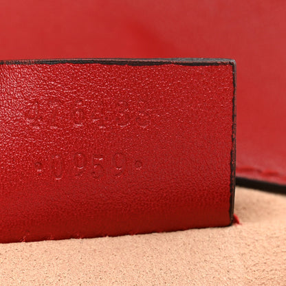 Gucci Calfskin Matelasse Super Mini GG Marmont Shoulder Bag Hibiscus Red 7 of 10