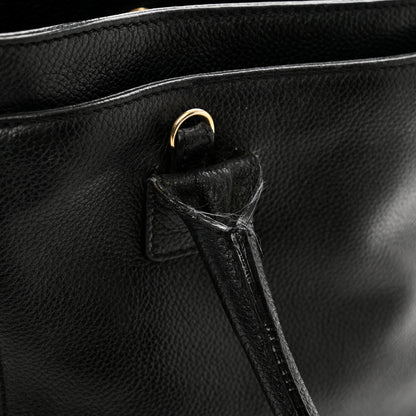 Chanel Calfskin Tall Cerf Tote Black 10 of 11