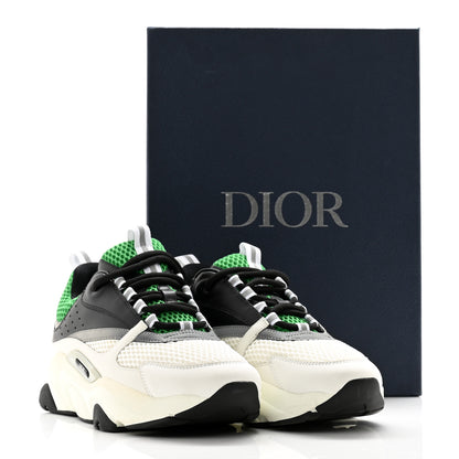 Christian Dior Technical Mesh Calfskin Mens B22 Sneakers 40 Green Black White 12 of 12