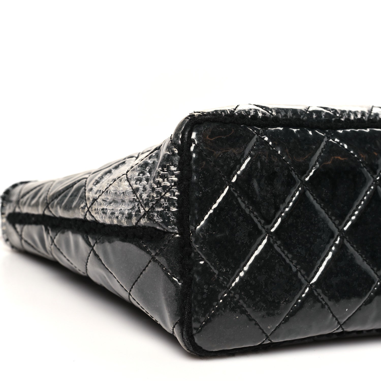 Chanel Vinyl Funny Tweed Patchwork Tote Grey 9 of 12