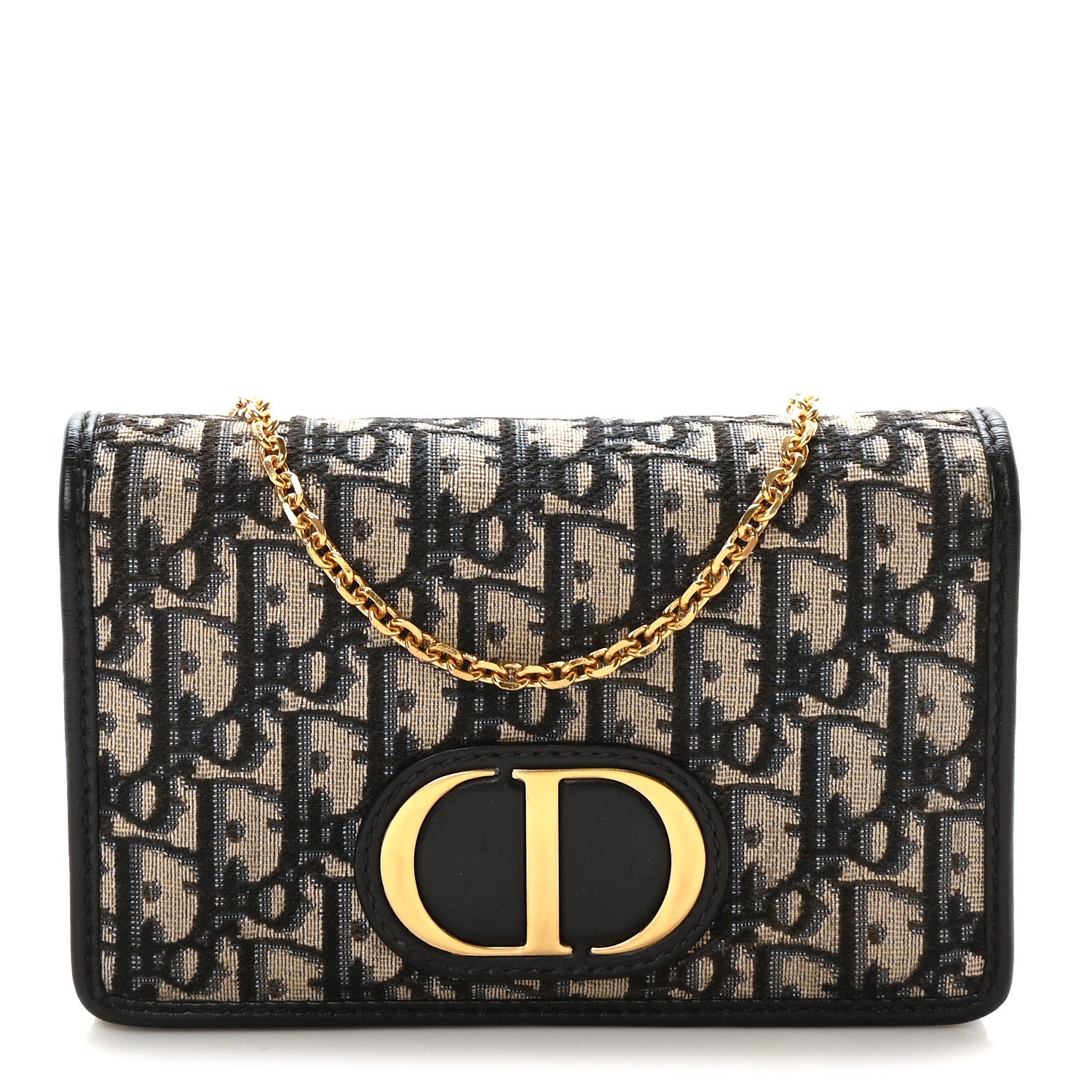Christian Dior Oblique 30 Montaigne 2-In-1 Pouch Blue 1 of 9