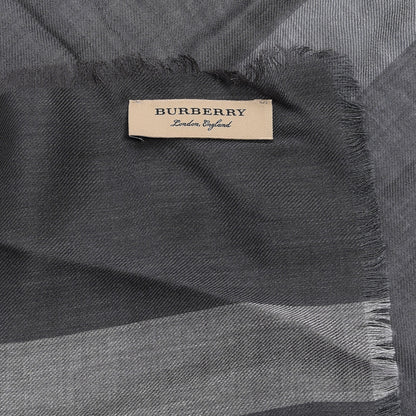 Burberry Silk Modal Wool London Check Lightweight Travel Square Mid Grey 2 of 4