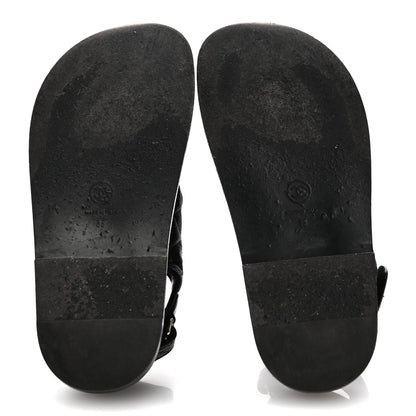 Chanel Grained Calfskin Velcro Dad Sandals 35 Black 6 of 11