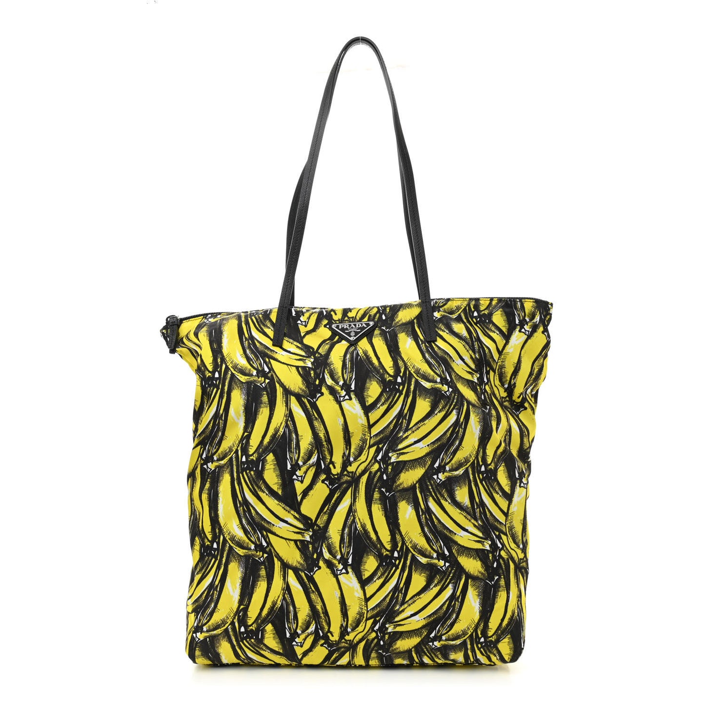 Tessuto Nylon Twin Shopper Tote Set of 2 Black Giallo