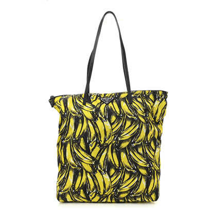 Prada Tessuto Nylon Twin Shopper Tote Set of 2 Black Giallo 1 of 16
