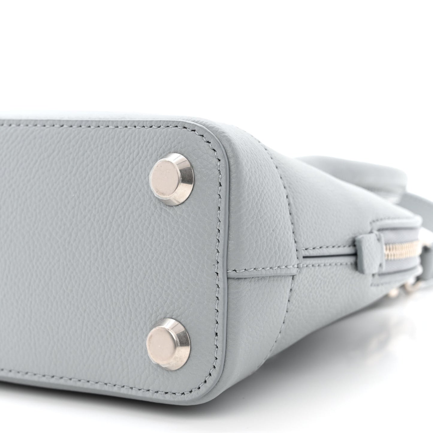Grained Calfskin XXS Ville Top Handle Bag Bleu Acier
