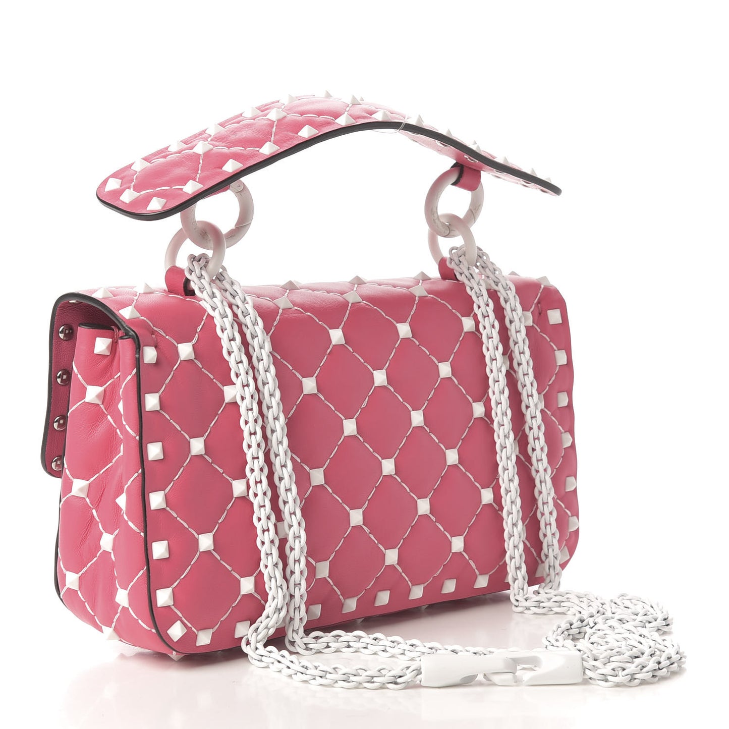 Lambskin Small Free Rockstud Spike Shoulder Bag Shadow Pink