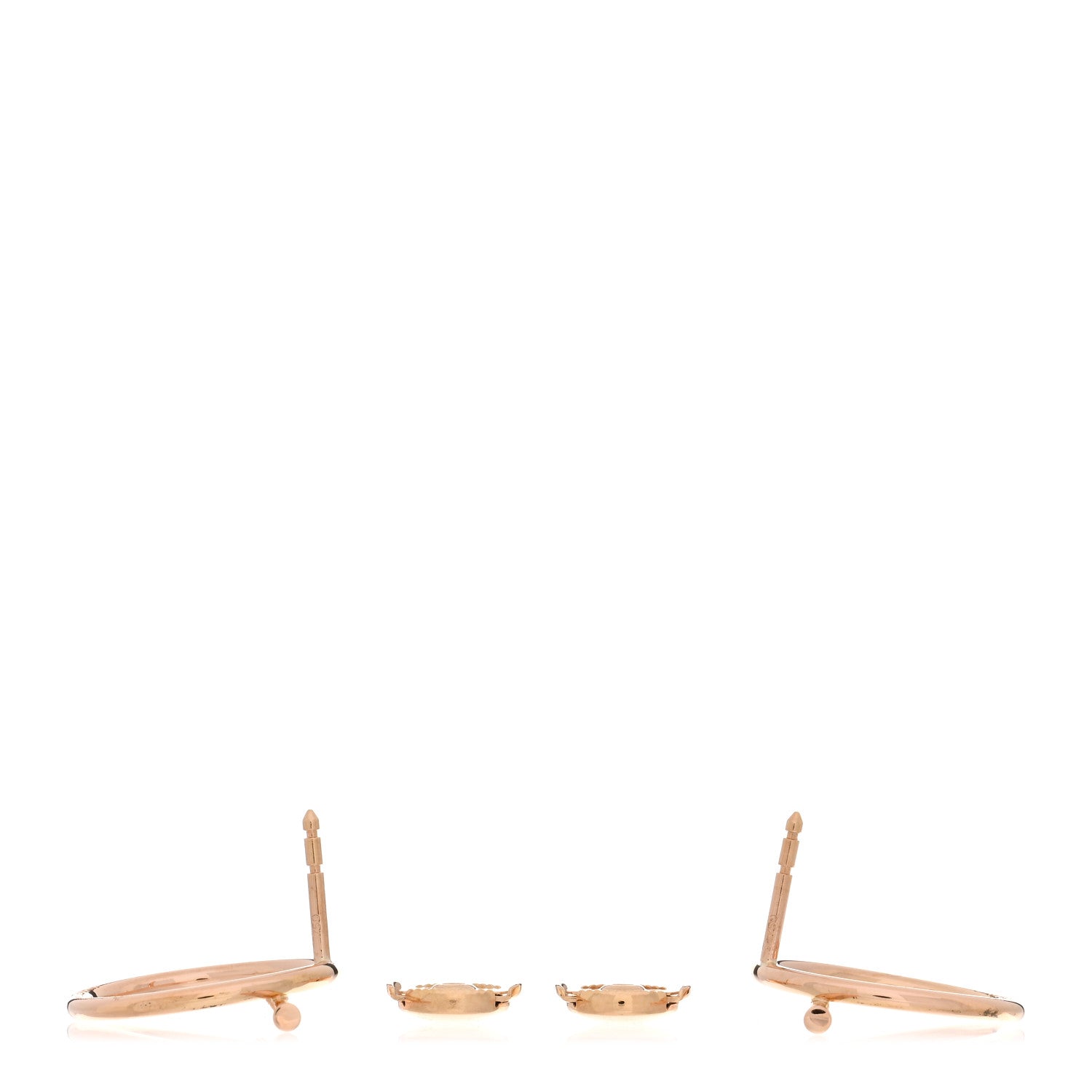 Hermes 18K Rose Gold MM Echappee Earrings 3 of 5