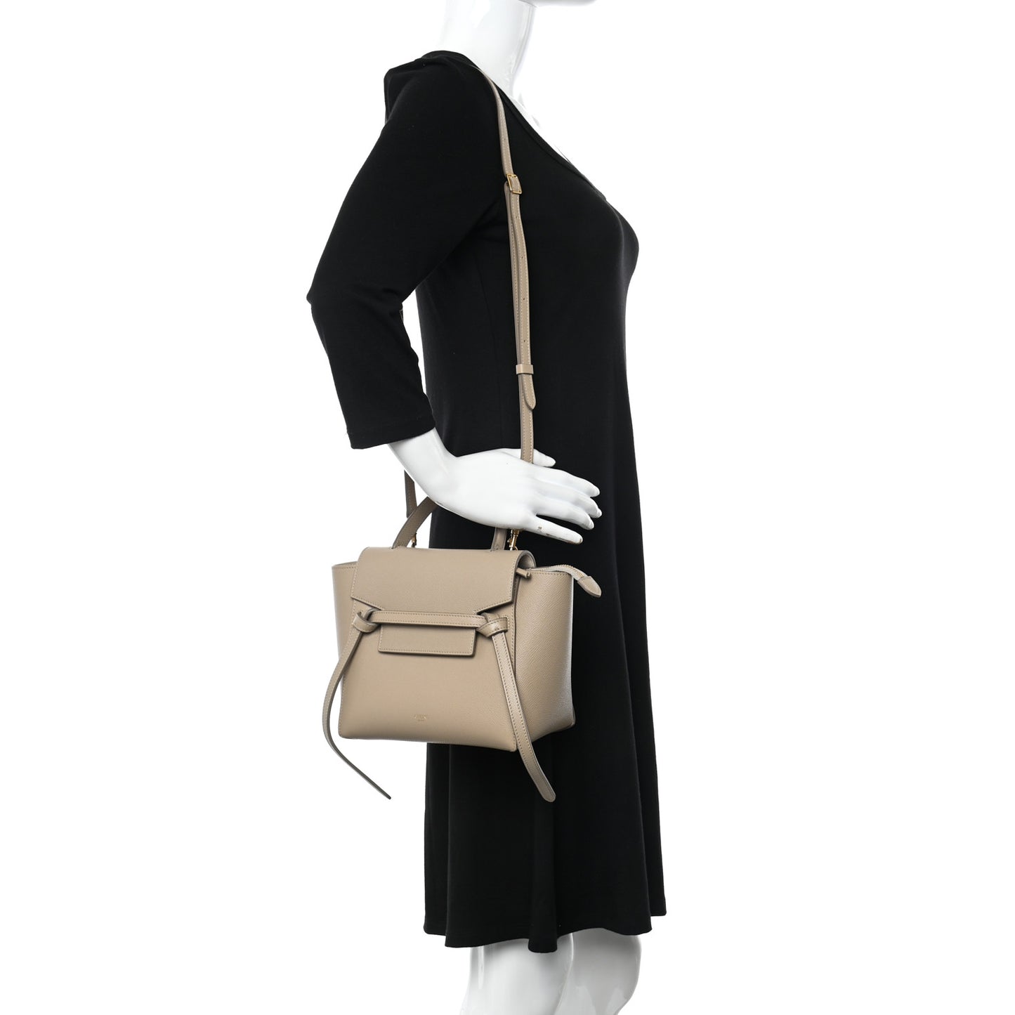Grained Calfskin Nano Belt Bag Light Taupe