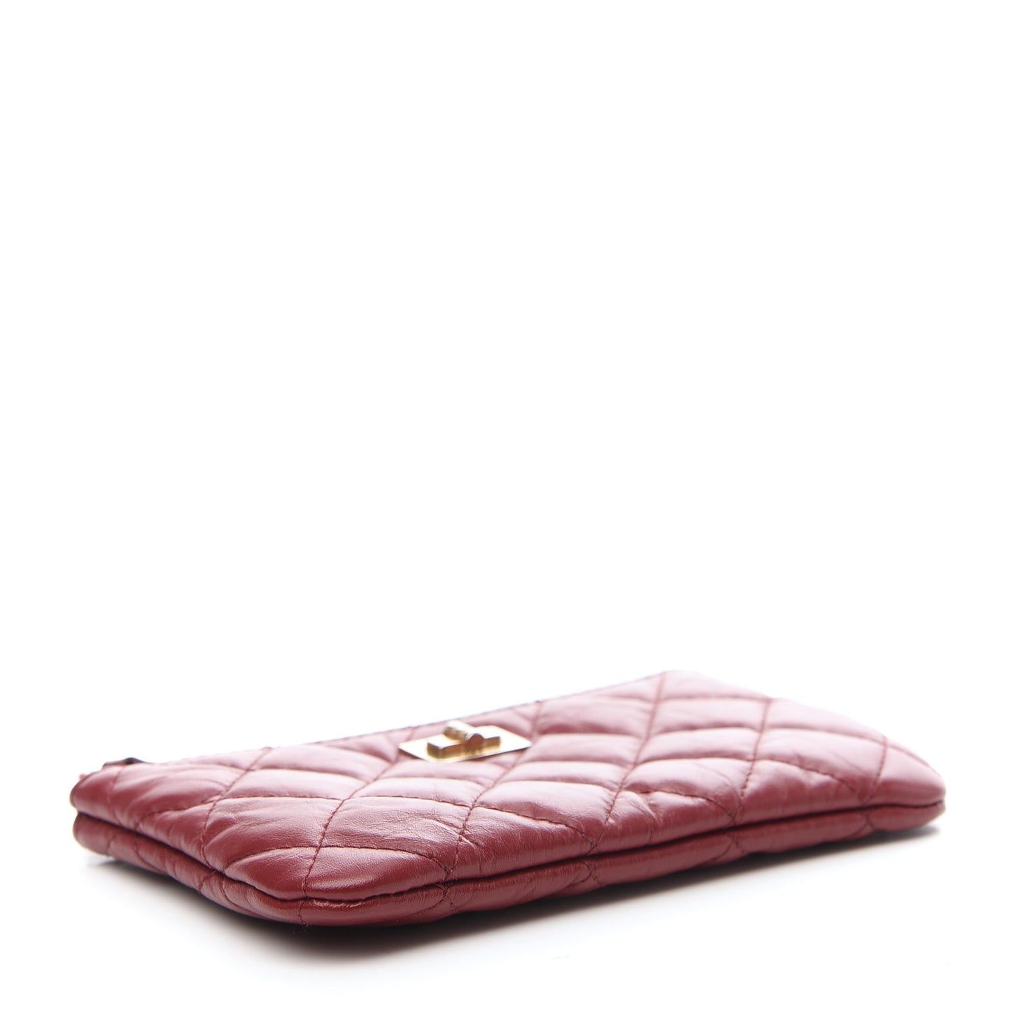 Aged Calfskin Quilted Small Reissue Cosmetic Case Burdundy
