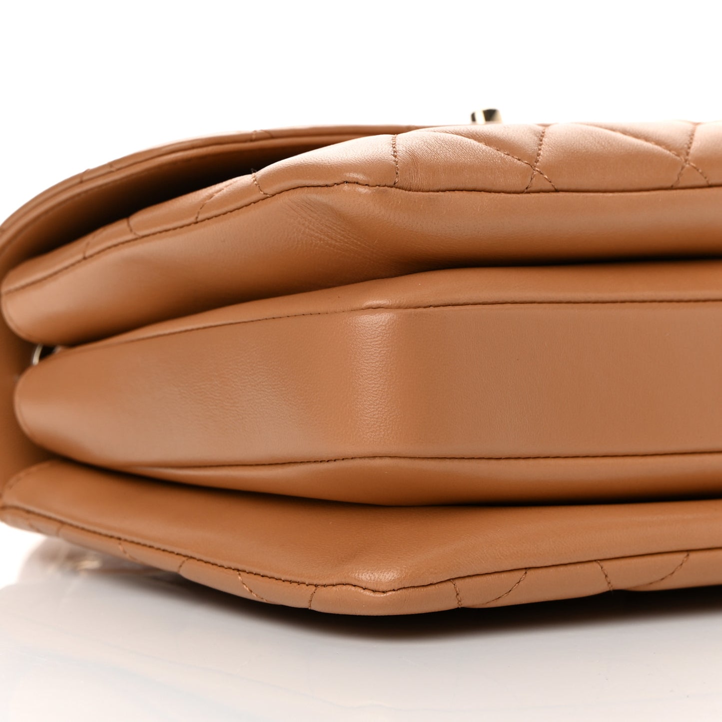 Lambskin Quilted Small Trendy CC Flap Dual Handle Bag Camel
