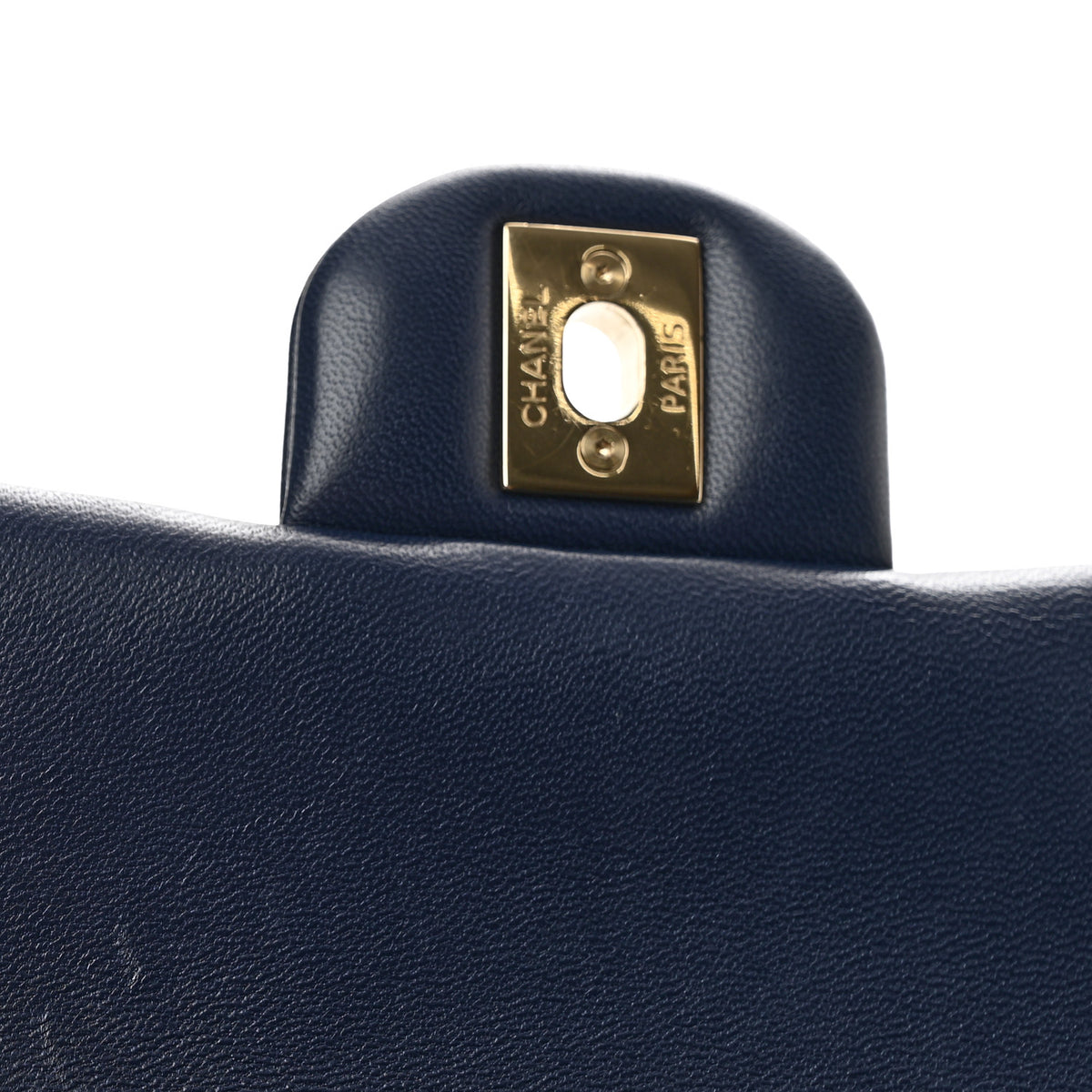 Lambskin Quilted Mini Top Handle Rectangular Flap Navy Blue