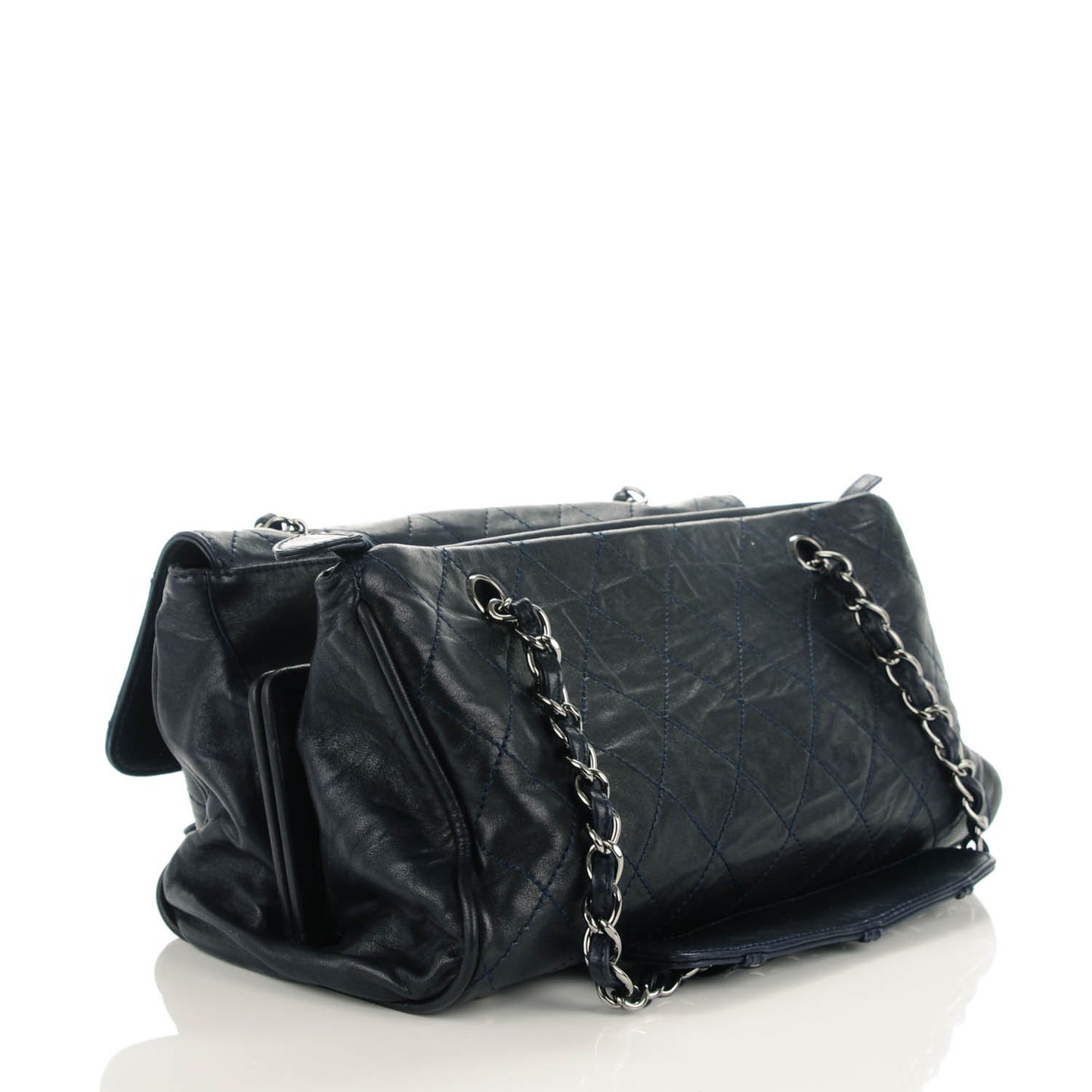 Lambskin Quilted Ritz Flap Navy