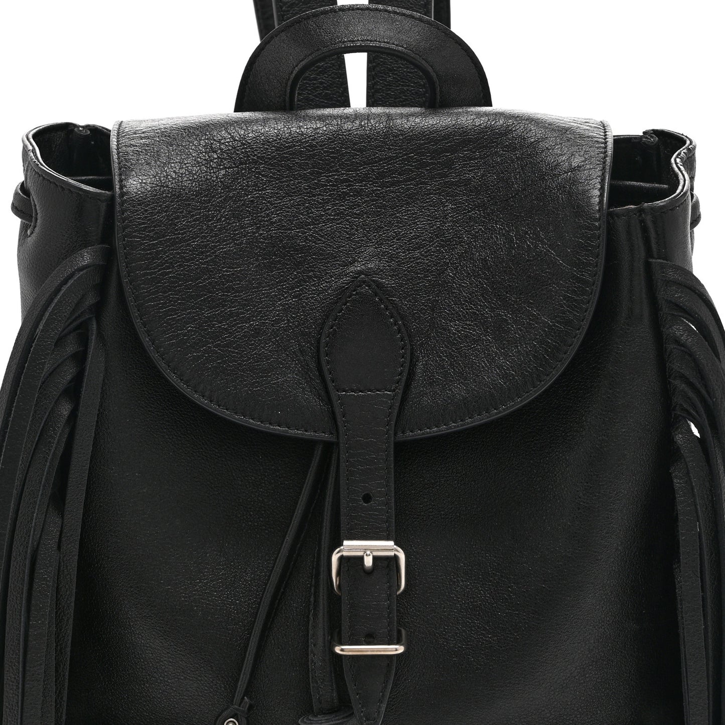 Calfskin Fringe Festival Backpack Black