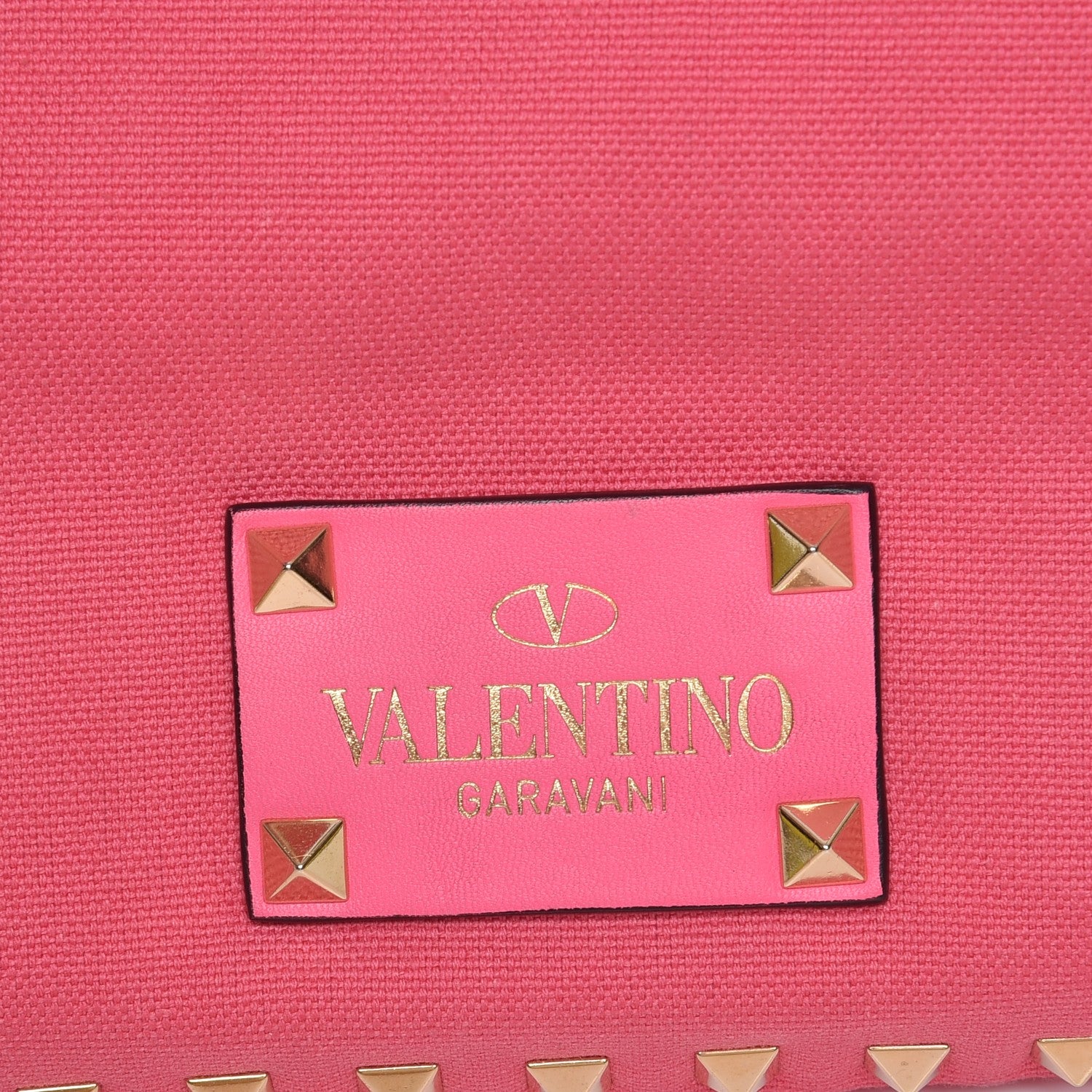 Valentino Garavani Canvas Large Rockstud Reversible Tote Pink Yellow 12 of 19