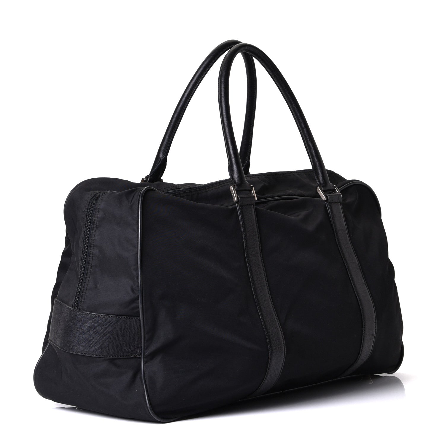Prada Tessuto Nylon Saffiano Duffle Black 2 of 7