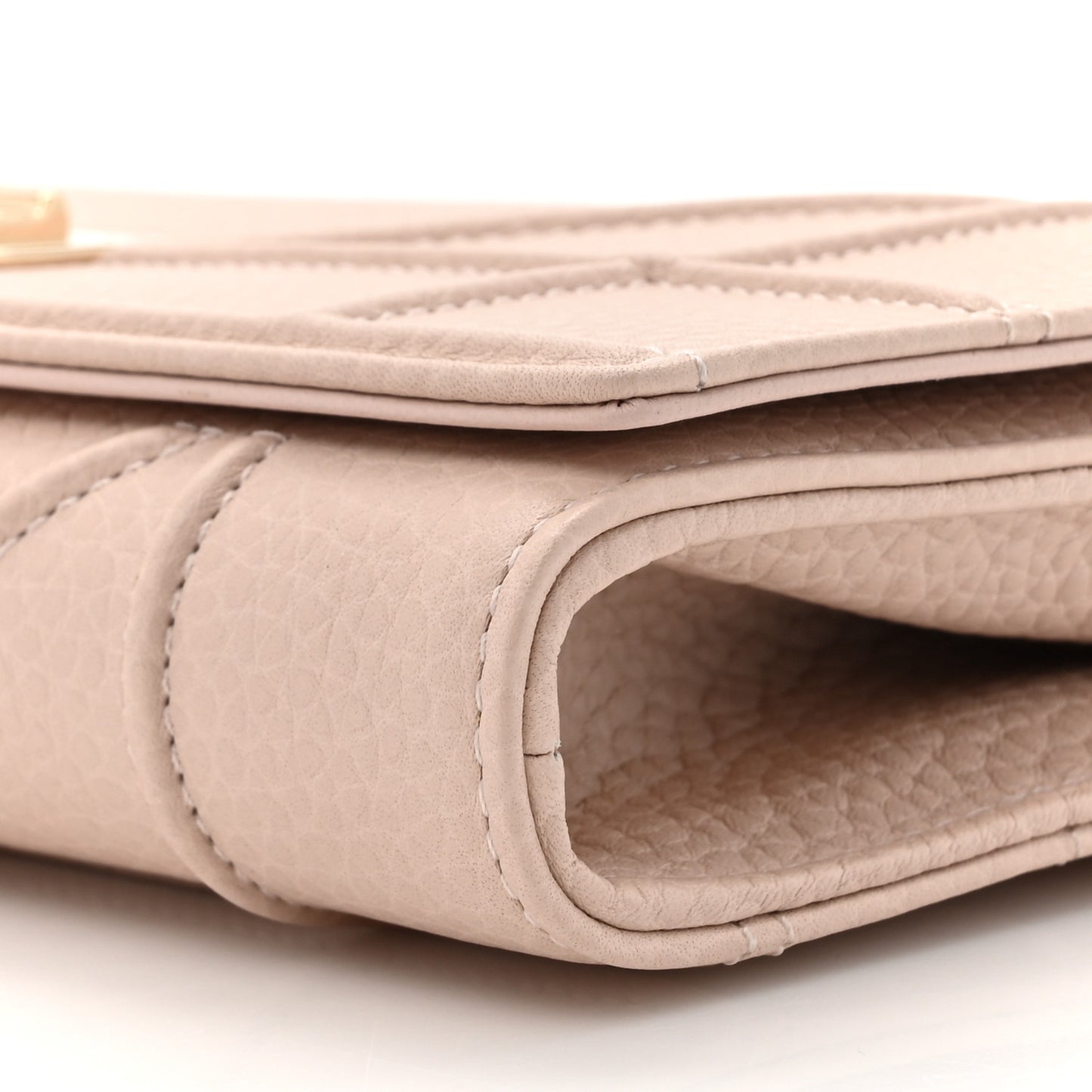Grained Calfskin Diorama Croisiere Chain Wallet Rose Poudre