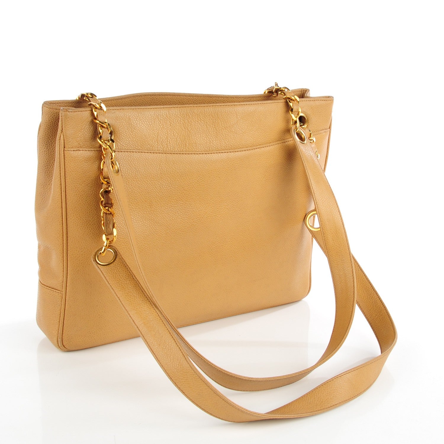 Chanel Caviar CC Shoulder Bag Beige 3 of 8