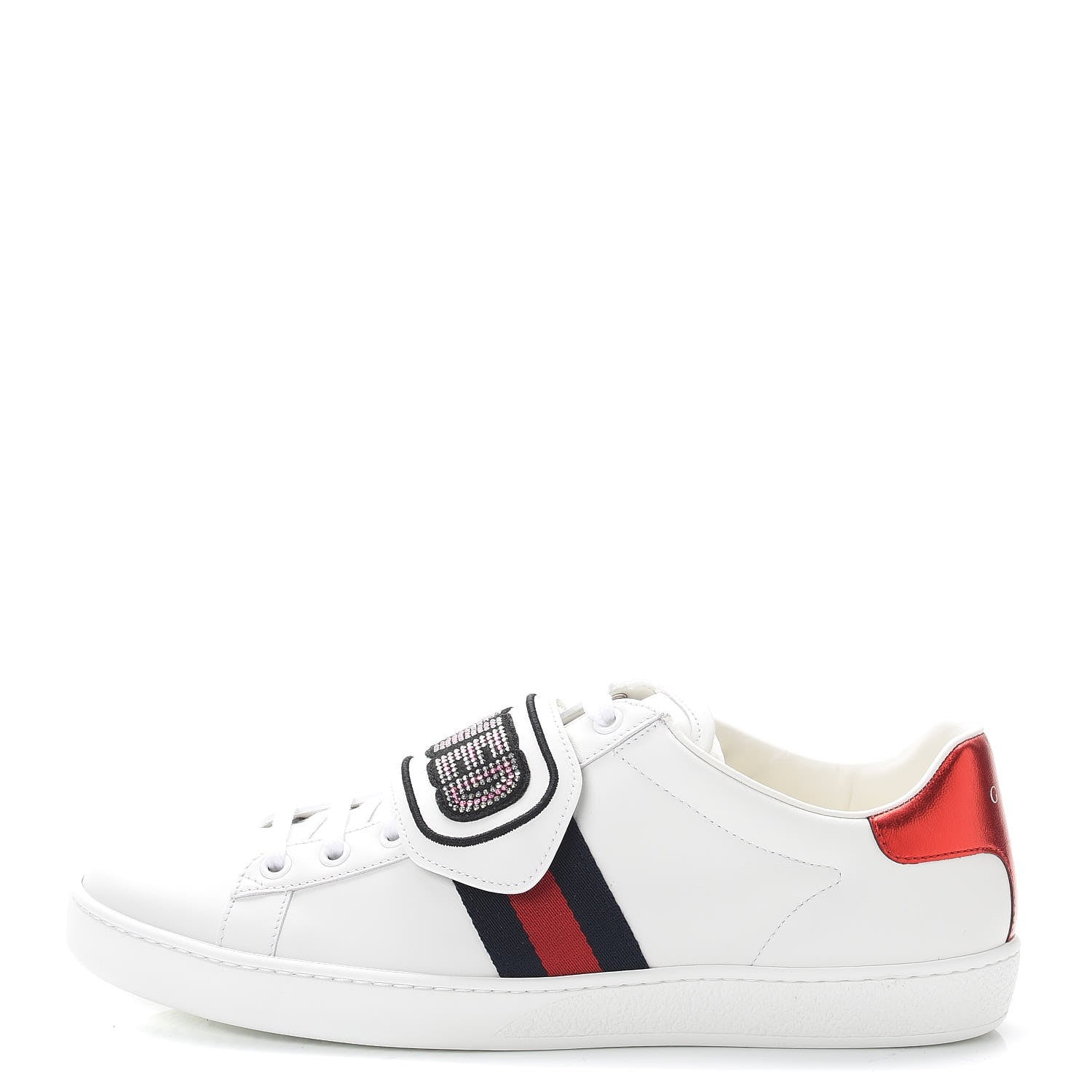 Gucci Calfskin Ayers Crystal LOVED Embroidered New Ace Sneakers 40.5 White 1 of 11