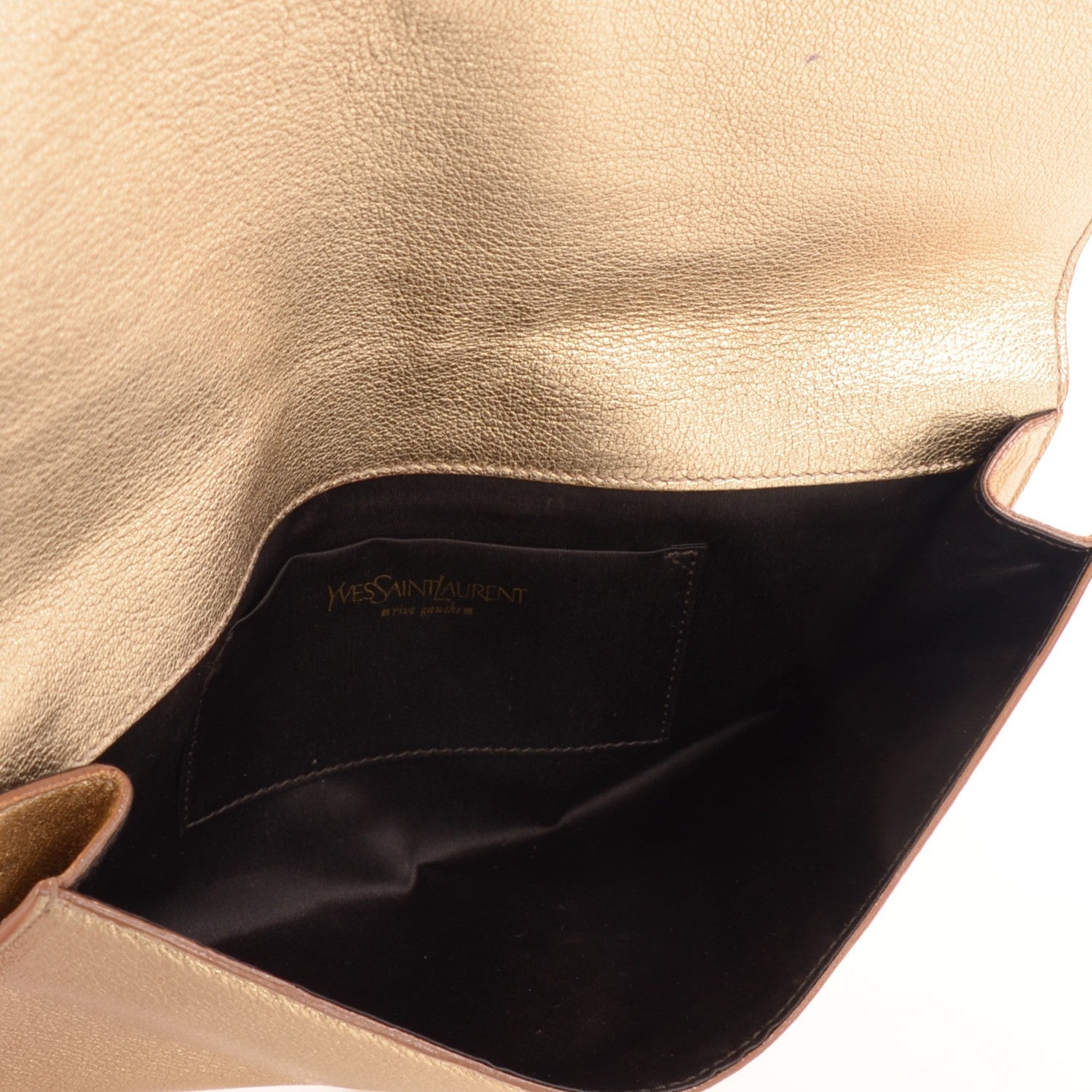 Saint Laurent Metallic Goatskin Small Belle De Jour Clutch Gold 5 of 7