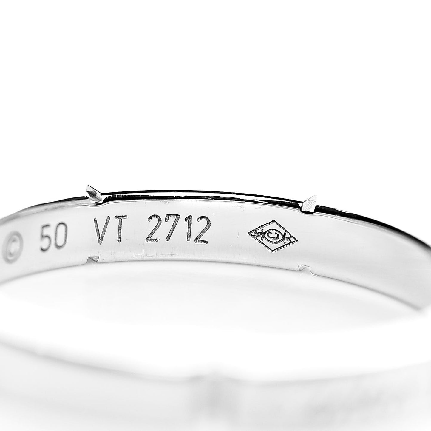 18K White Gold 2.5mm Maillon Panthere Wedding Band Ring 50 5.25