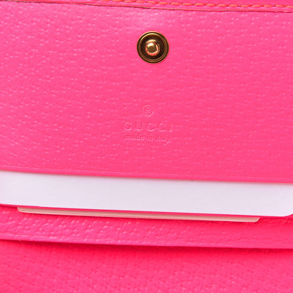 Gucci Calfskin Flora Print Zumi Card Case Fuxia Fluo 6 of 8