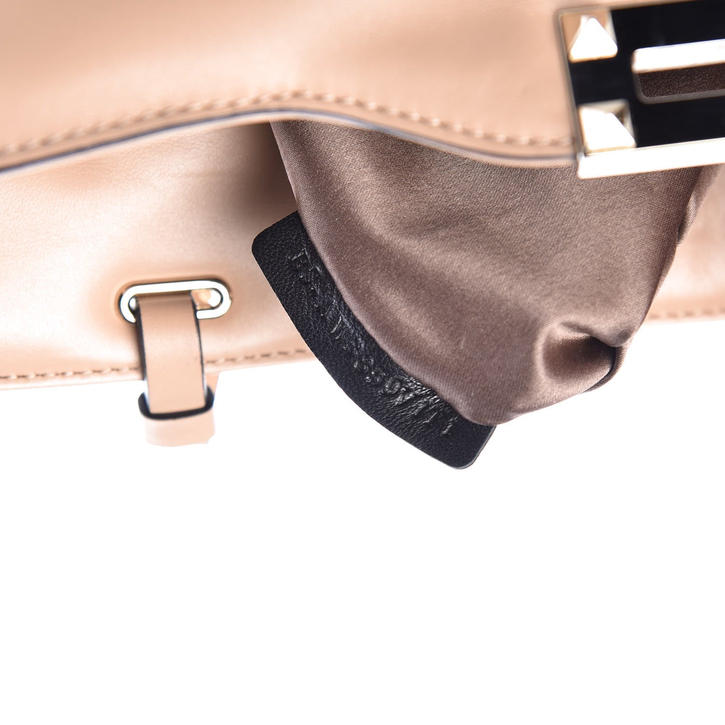 Vitello Rockstud Shoulder Satchel Poudre