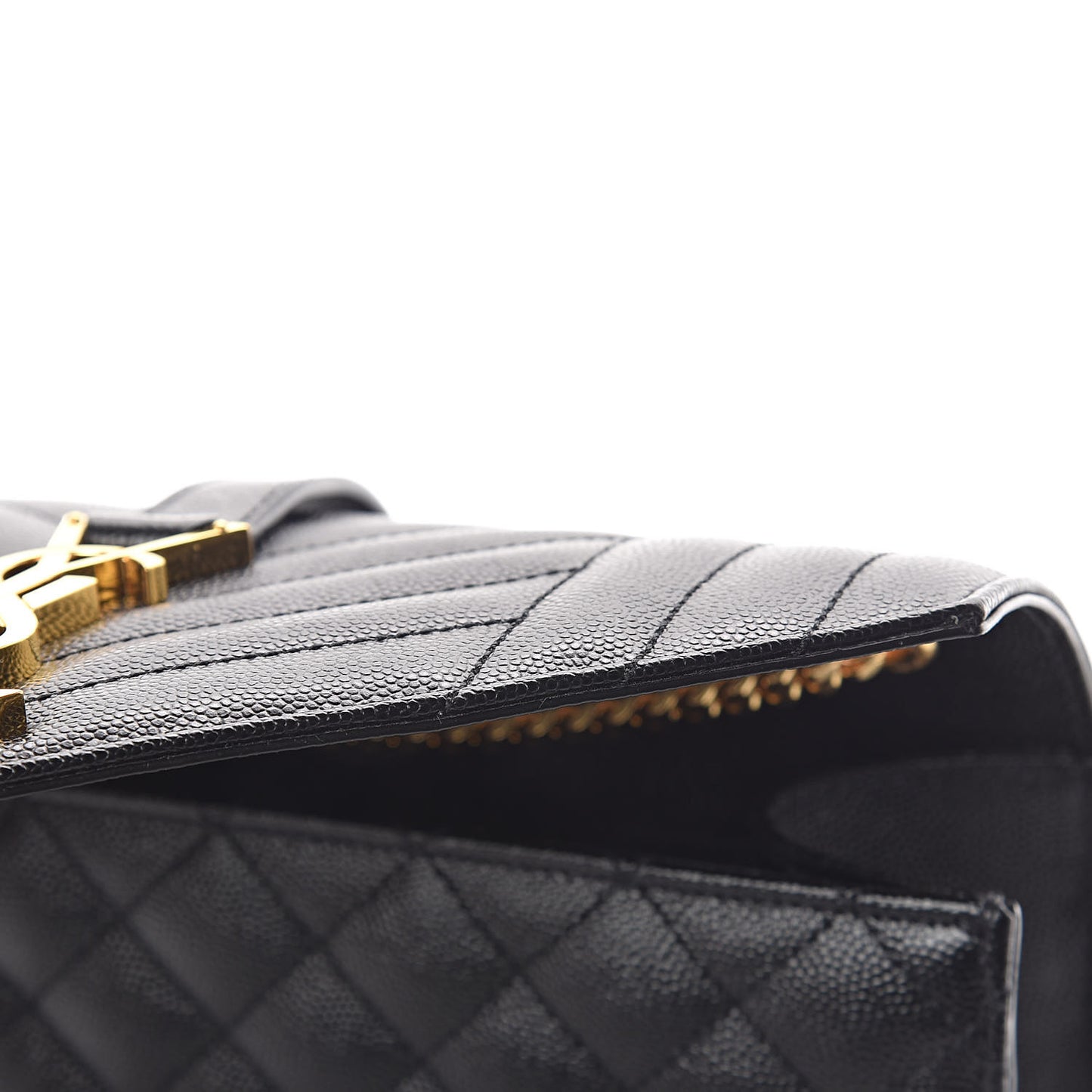 Grain De Poudre Textured Mixed Matelasse Triquilt Small Monogram Satchel Black