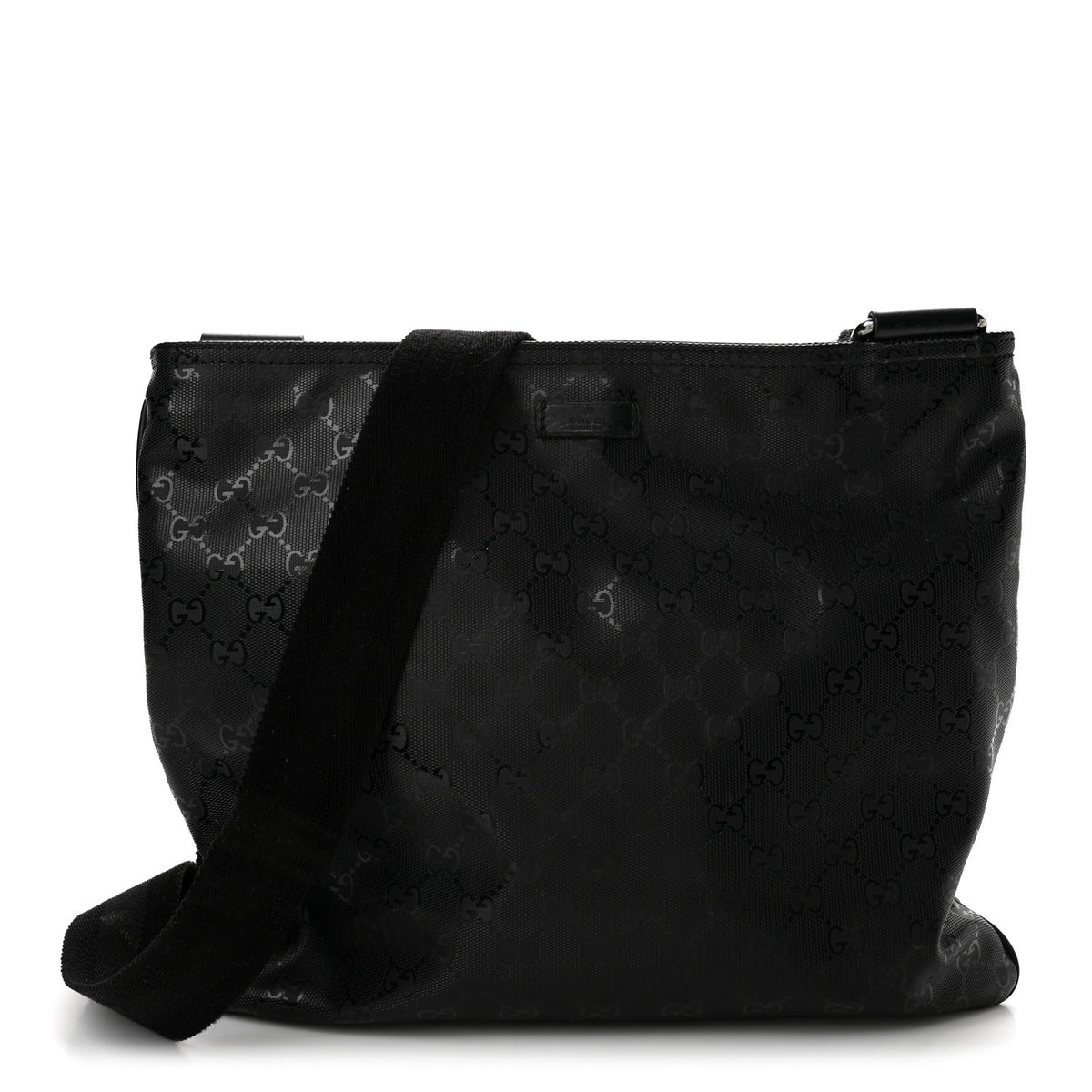 Gucci Imprime Monogram Medium Flat Messenger Bag Black 1 of 13