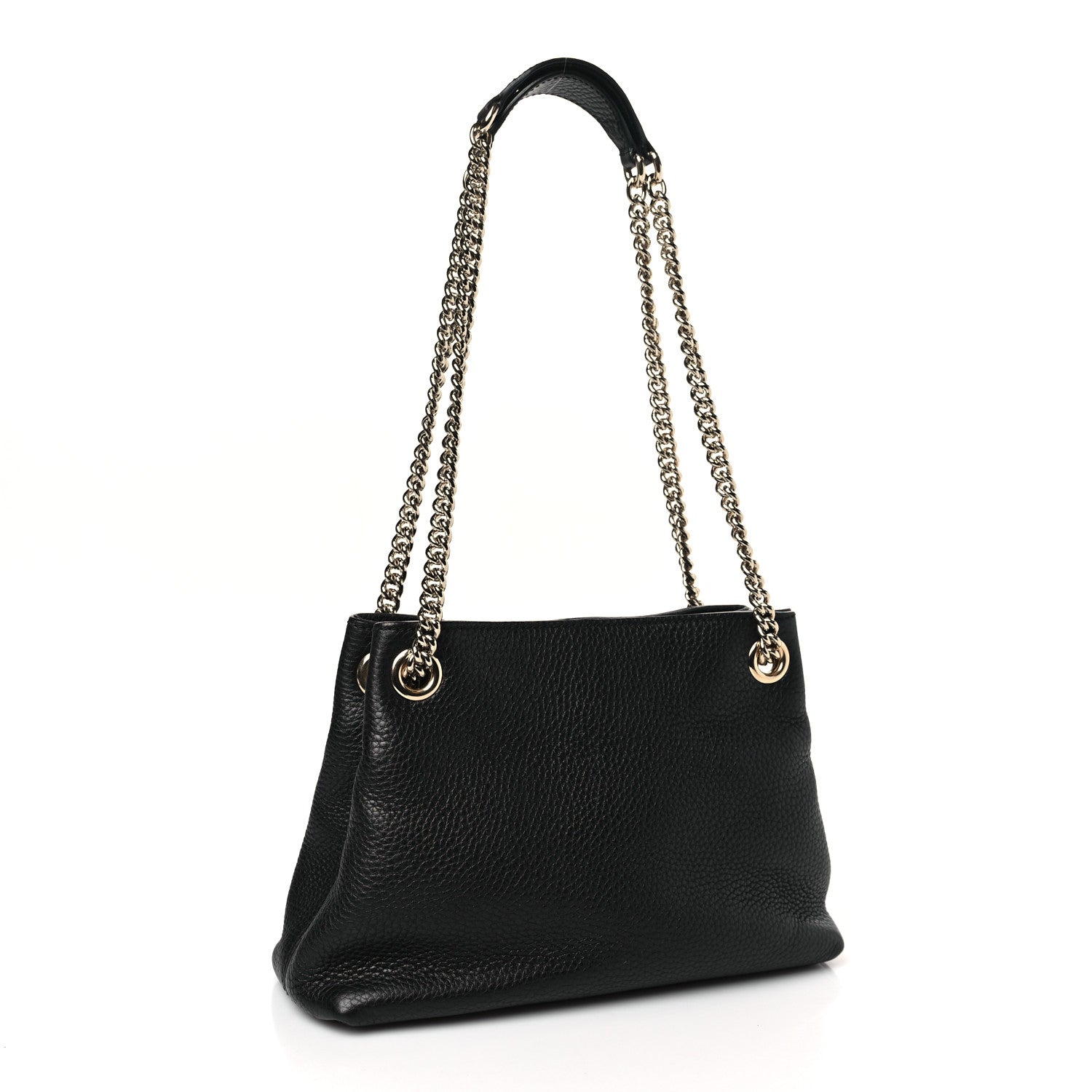 Gucci Pebbled Calfskin Small Soho Chain Shoulder Bag Black 3 of 9