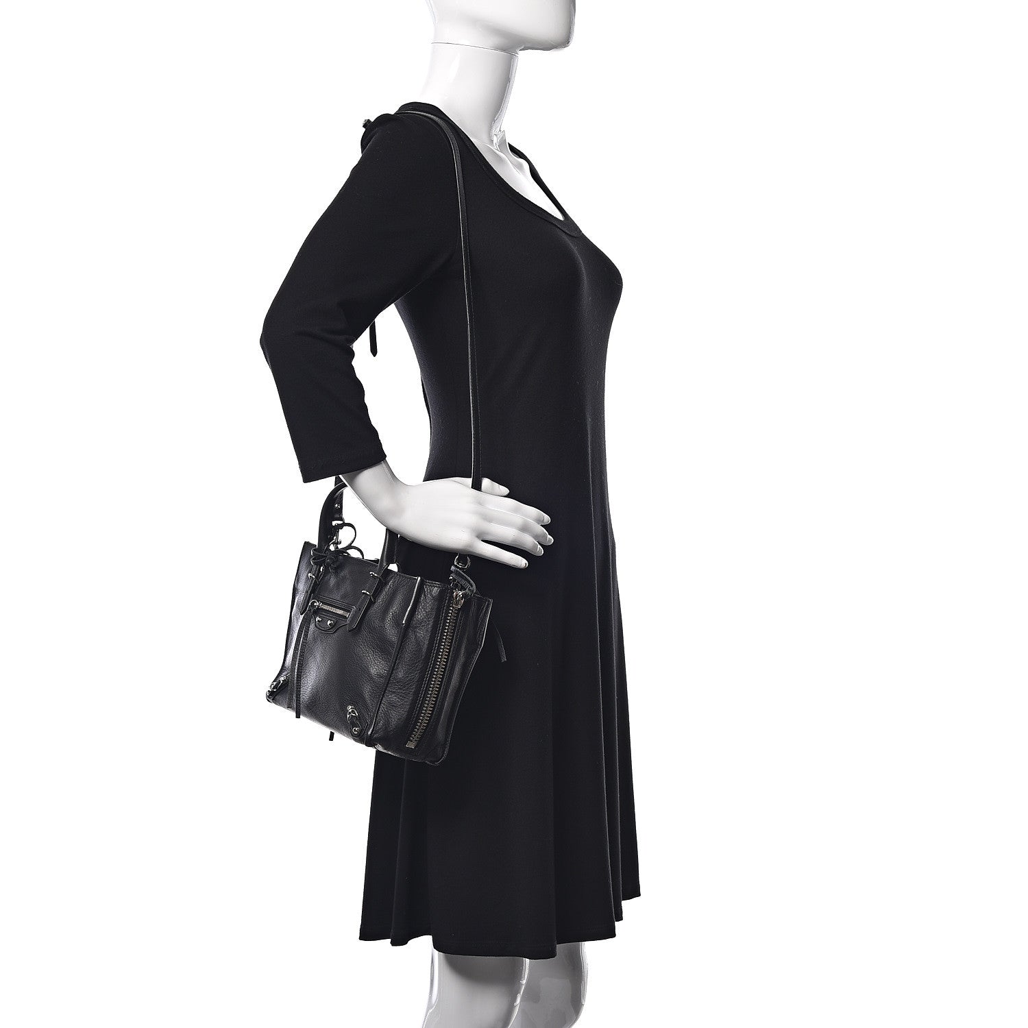 Balenciaga Grained Calfskin Papier Mini A4 Zip Around Tote Black 2 of 11