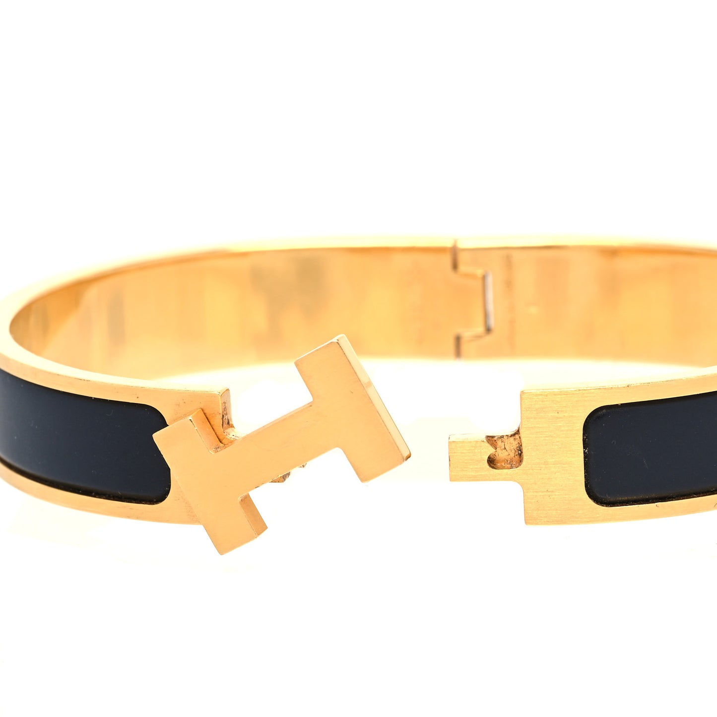 Matte Enamel Narrow Clic Clac HH Bracelet GM Black