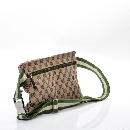 Gucci GG Monogram Web Double Pocket Belt Bag Green 3 of 7