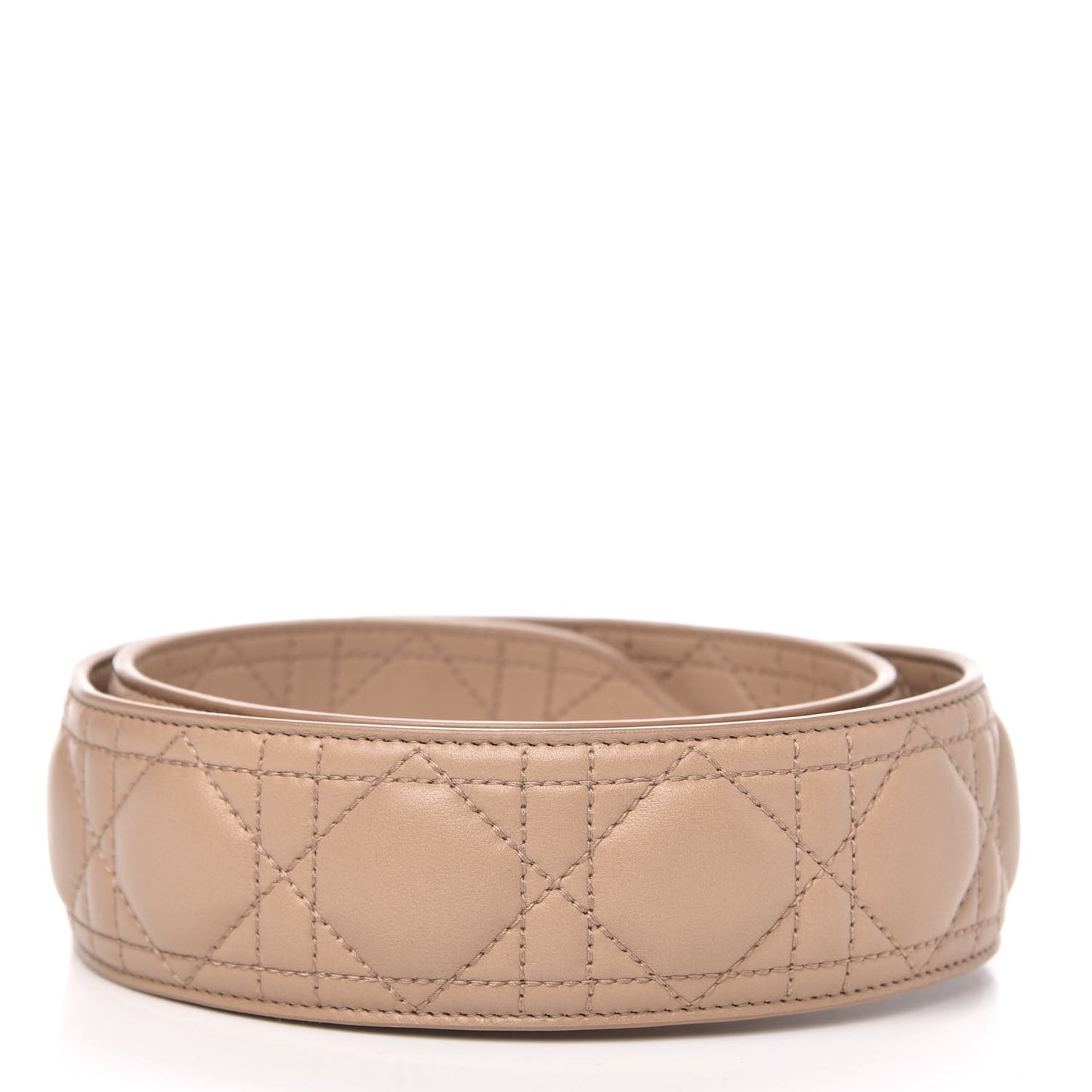 Lambskin Cannage Shoulder Strap Beige