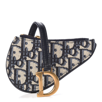 Christian Dior Oblique Saddle Coin Purse Blue 1 of 8