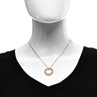 Cartier 18K Pink Gold 3 Diamonds LOVE Pendant Necklace 2 of 6