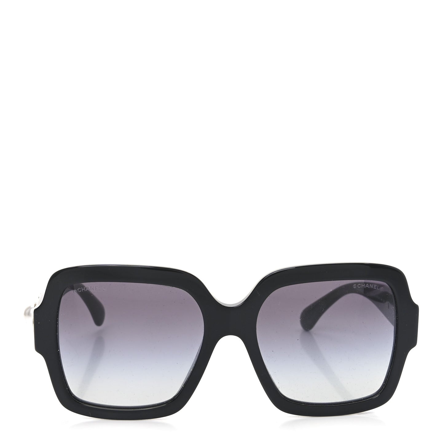 Acetate Charms Pearl Square Sunglasses 5479 Black Gold